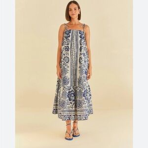 Farm Rio Blue Pineapple Maxi Dress